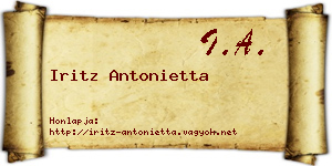 Iritz Antonietta névjegykártya